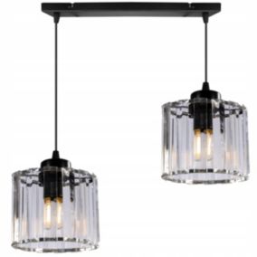 Lampa sufitowa wisząca Light Home LH Holdi 2x E27 60W klosz szkło 1szt.