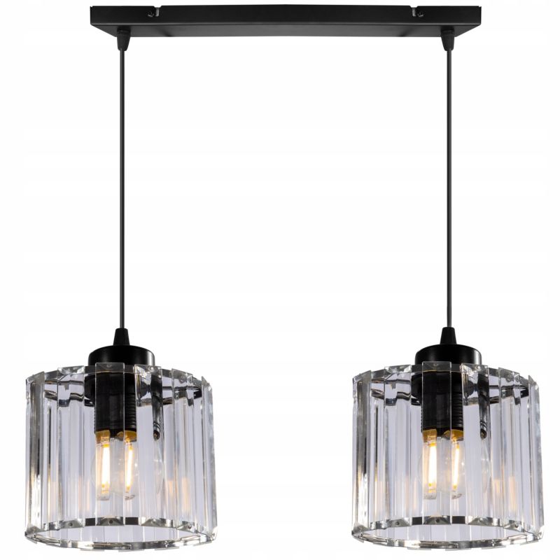 Lampa sufitowa wisząca Light Home LH Holdi 2x E27 60W klosz szkło 1szt.