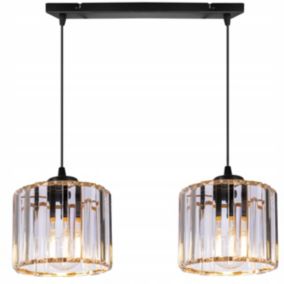 Lampa sufitowa wisząca Light Home LH Holdi 2x E27 60W klosz złote szkło 1szt.