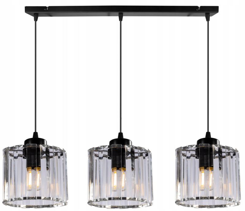 Lampa sufitowa wisząca Light Home LH Holdi 3x E27 60W klosz szkło 1szt.