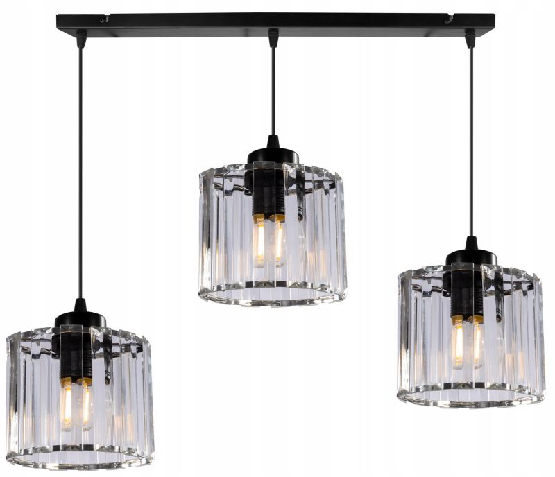 Lampa sufitowa wisząca Light Home LH Holdi 3x E27 60W klosz szkło 1szt.