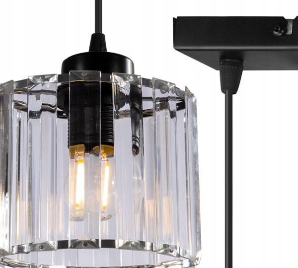 Lampa sufitowa wisząca Light Home LH Holdi 3x E27 60W klosz szkło 1szt.