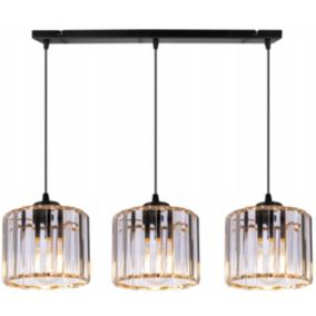 Lampa sufitowa wisząca Light Home LH Holdi 3x E27 60W klosz złote szkło 1szt.