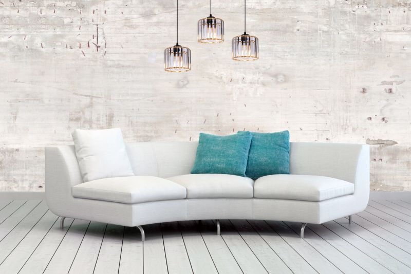 Lampa sufitowa wisząca Light Home LH Holdi 3x E27 60W klosz złote szkło 1szt.