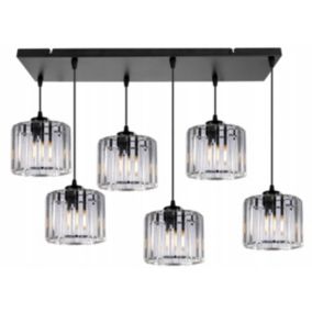 Lampa sufitowa wisząca Light Home LH Holdi 6x E27 60W klosz bezbarwne szkło 1szt.