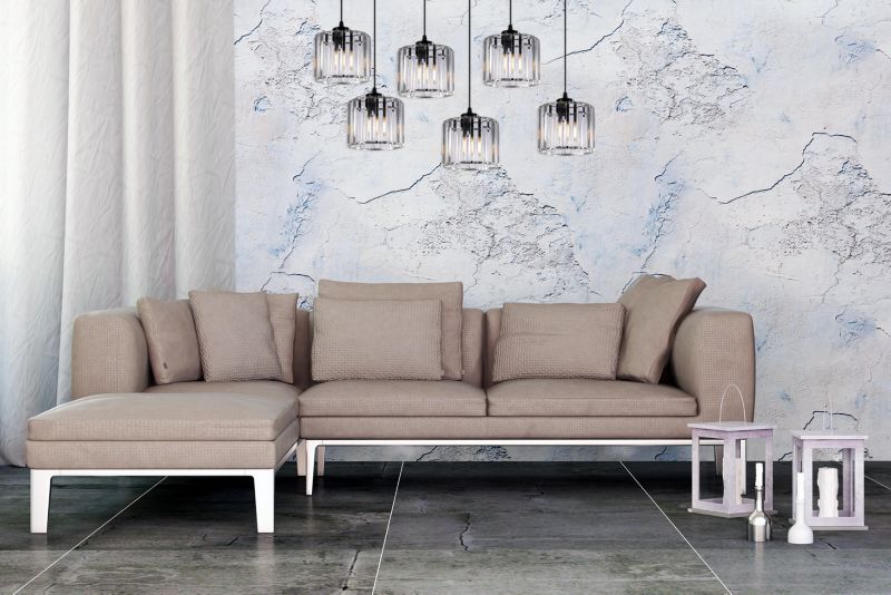 Lampa sufitowa wisząca Light Home LH Holdi 6x E27 60W klosz bezbarwne szkło 1szt.