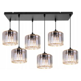 Lampa sufitowa wisząca Light Home LH Holdi 6x E27 60W klosz złote szkło 1szt.