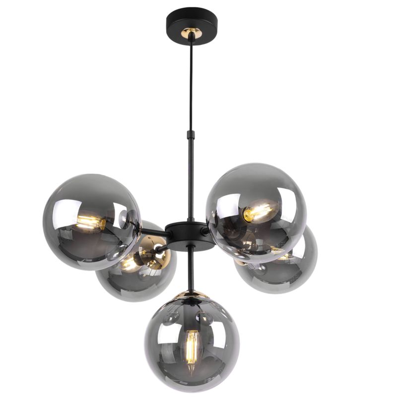 Lampa sufitowa wisząca Light Home LH Imperia 5x E14 60W czarny/złoty 1szt.