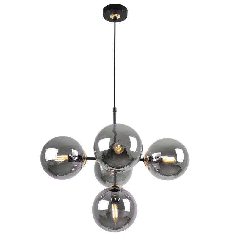 Lampa sufitowa wisząca Light Home LH Imperia 5x E14 60W czarny/złoty 1szt.