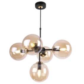 Lampa sufitowa wisząca Light Home LH Imperia 5x E14 60W miodowy/złoty 1szt.