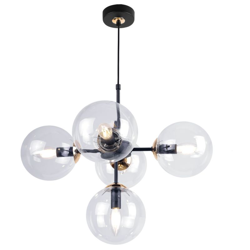 Lampa sufitowa wisząca Light Home LH Imperia 5x E14 60W transparentny/złoty 1szt.
