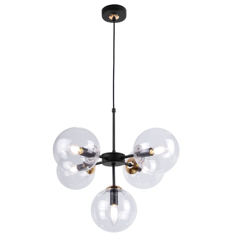 Lampa sufitowa wisząca Light Home LH Imperia 5x E14 60W transparentny/złoty 1szt.