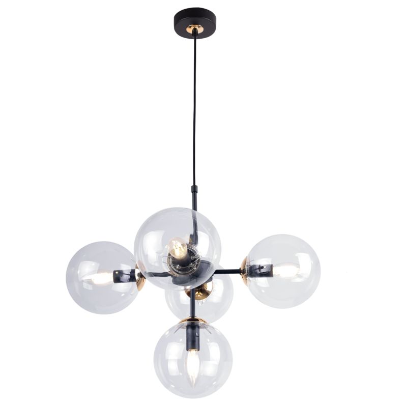Lampa sufitowa wisząca Light Home LH Imperia 5x E14 60W transparentny/złoty 1szt.