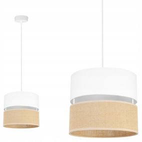 Lampa sufitowa wisząca Light Home LH Juta 1x E27 60W 20cm tkanina biały 1szt.