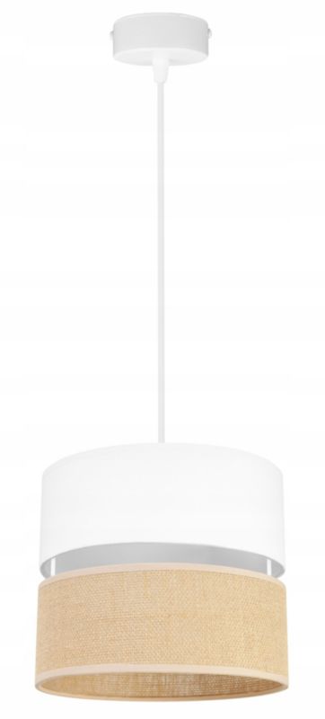 Lampa sufitowa wisząca Light Home LH Juta 1x E27 60W 20cm tkanina biały 1szt.