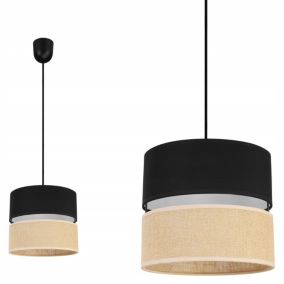 Lampa sufitowa wisząca Light Home LH Juta 1x E27 60W 20cm tkanina czarny 1szt.