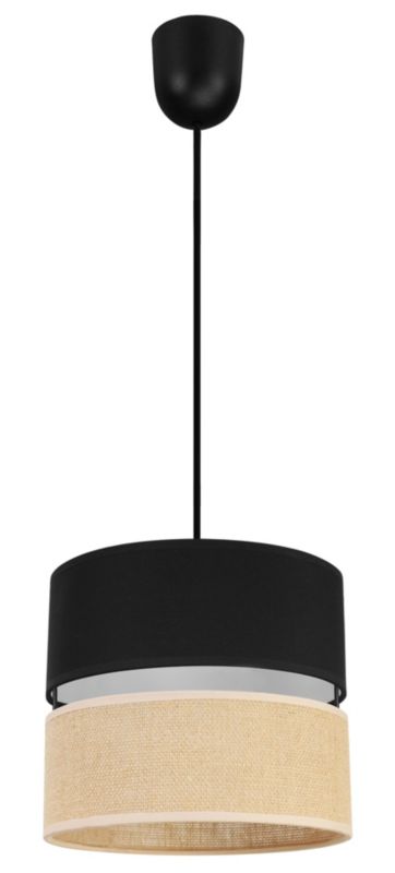 Lampa sufitowa wisząca Light Home LH Juta 1x E27 60W 20cm tkanina czarny 1szt.