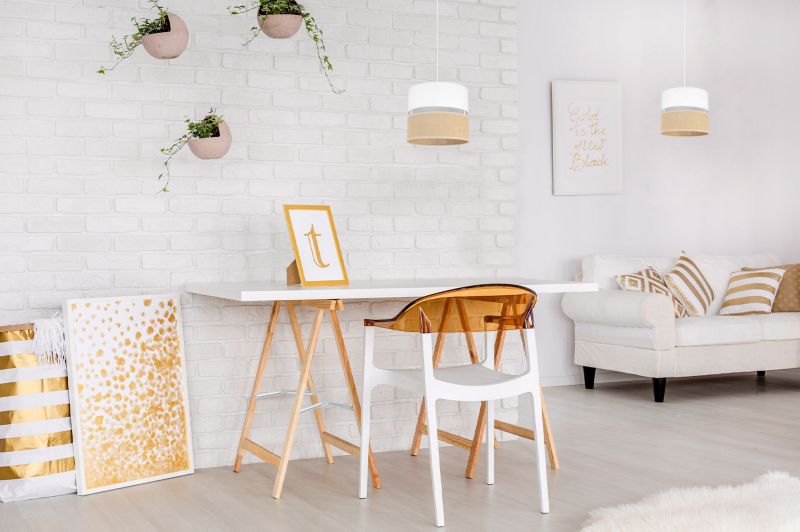 Lampa sufitowa wisząca Light Home LH Juta 1x E27 60W abażur 20cm tkanina biały 1szt.
