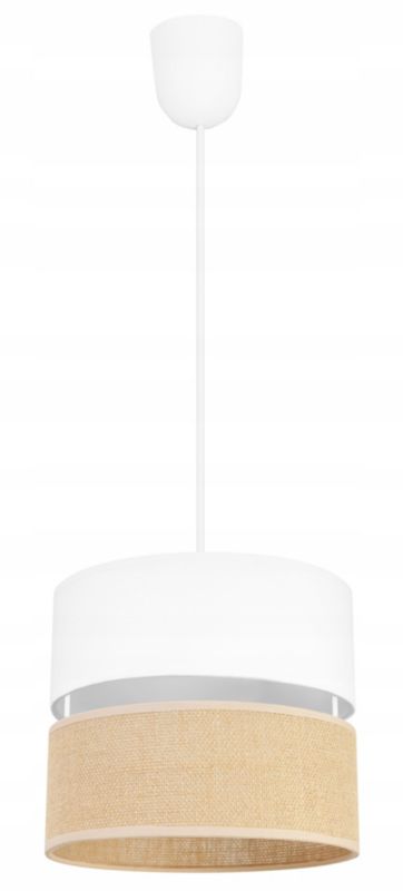 Lampa sufitowa wisząca Light Home LH Juta 1x E27 60W abażur 20cm tkanina biały 1szt.