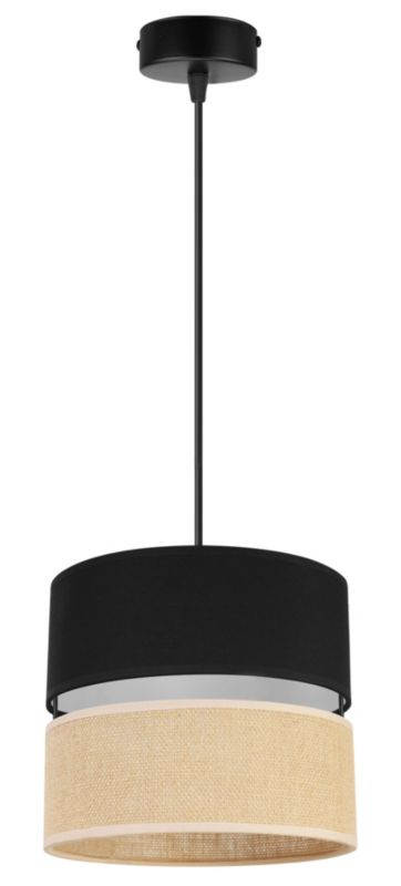 Lampa sufitowa wisząca Light Home LH Juta 1x E27 60W abażur 20cm tkanina czarny 1szt.