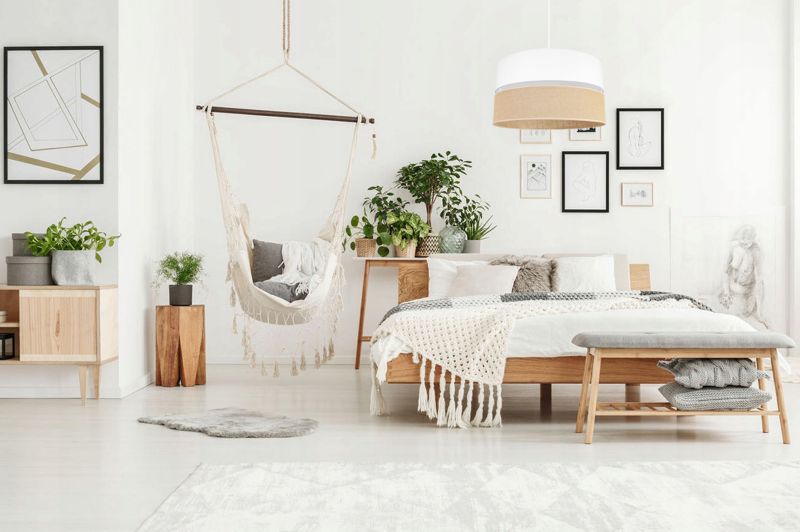 Lampa sufitowa wisząca Light Home LH Juta 1x E27 60W abażur 40cm tkanina biały 1szt.