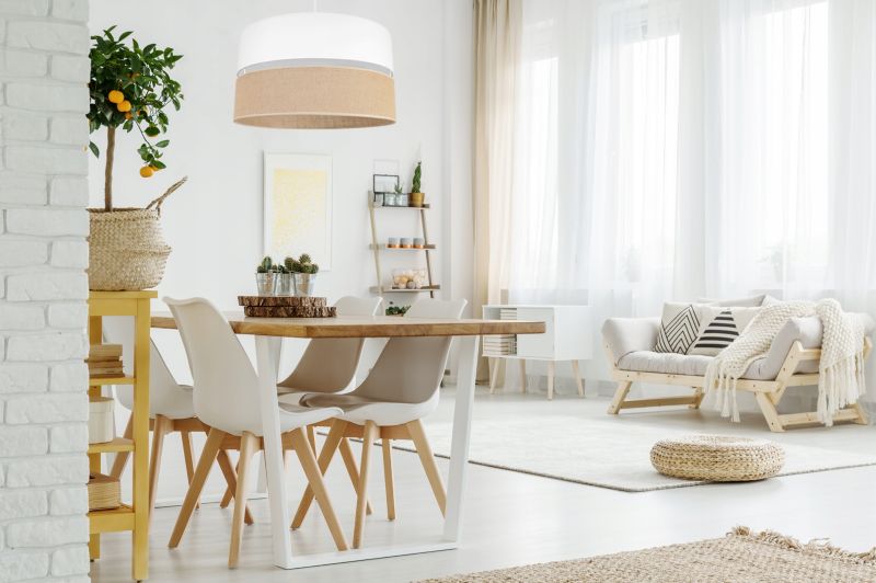 Lampa sufitowa wisząca Light Home LH Juta 1x E27 60W abażur 40cm tkanina biały 1szt.