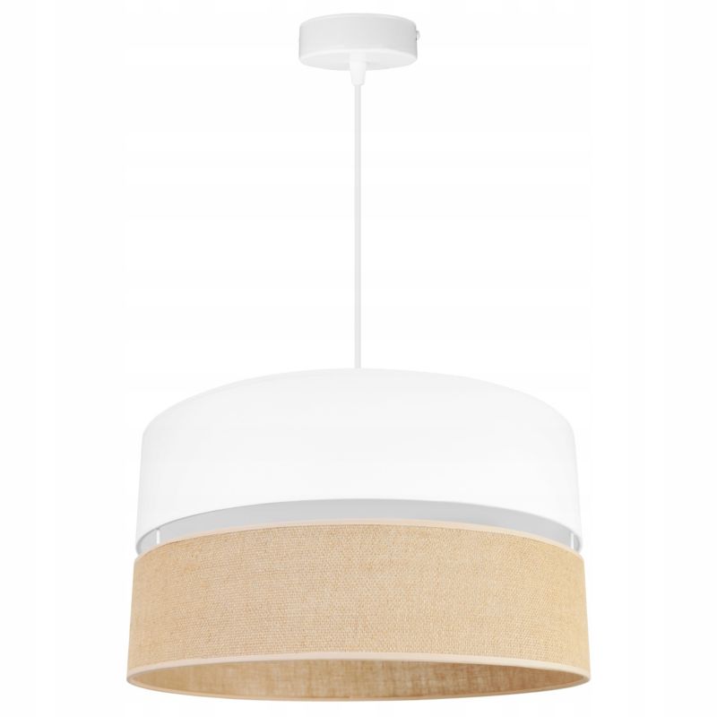 Lampa sufitowa wisząca Light Home LH Juta 1x E27 60W abażur 40cm tkanina biały 1szt.