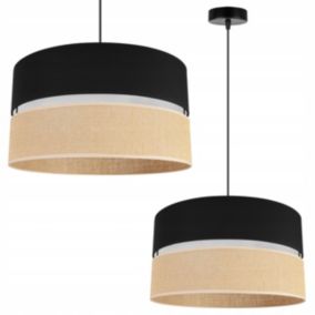 Lampa sufitowa wisząca Light Home LH Juta 1x E27 60W abażur 40cm tkanina czarny 1szt.