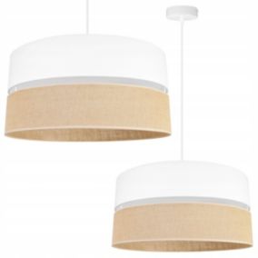 Lampa sufitowa wisząca Light Home LH Juta 1x E27 60W abażur 45cm tkanina biały 1szt.