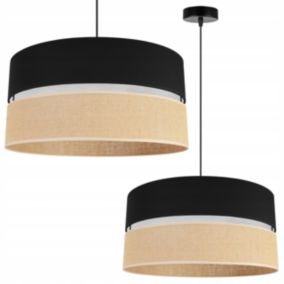 Lampa sufitowa wisząca Light Home LH Juta 1x E27 60W abażur 45cm tkanina czarny 1szt.