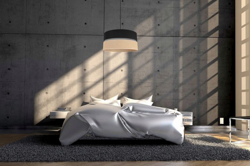 Lampa sufitowa wisząca Light Home LH Juta 1x E27 60W abażur 45cm tkanina czarny 1szt.
