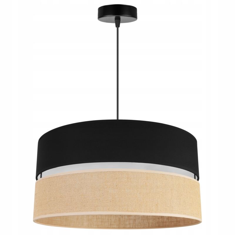 Lampa sufitowa wisząca Light Home LH Juta 1x E27 60W abażur 45cm tkanina czarny 1szt.