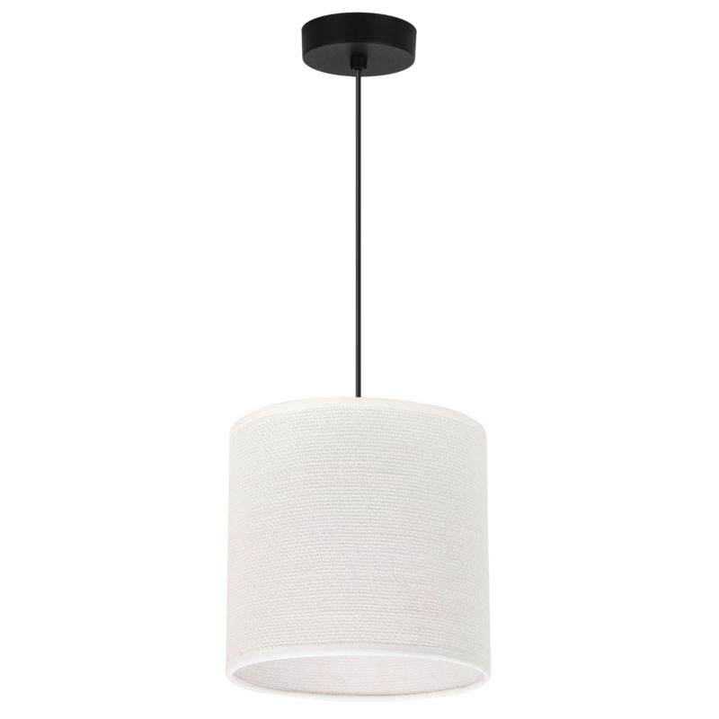 Lampa sufitowa wisząca Light Home LH Juta 1x E27 60W biały klosz 15cm podstawa czarna 1szt.
