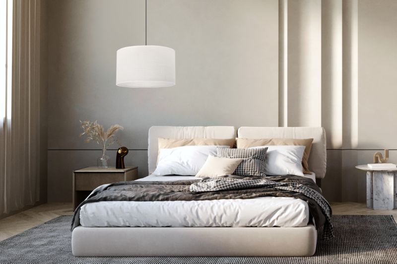 Lampa sufitowa wisząca Light Home LH Juta 1x E27 60W biały klosz 40cm podstawa czarna 1szt.