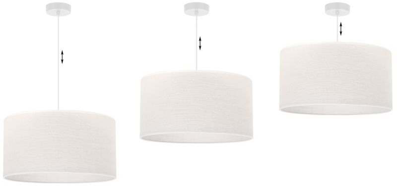 Lampa sufitowa wisząca Light Home LH Juta 1x E27 60W biały klosz 45cm podstawa biała 1szt.