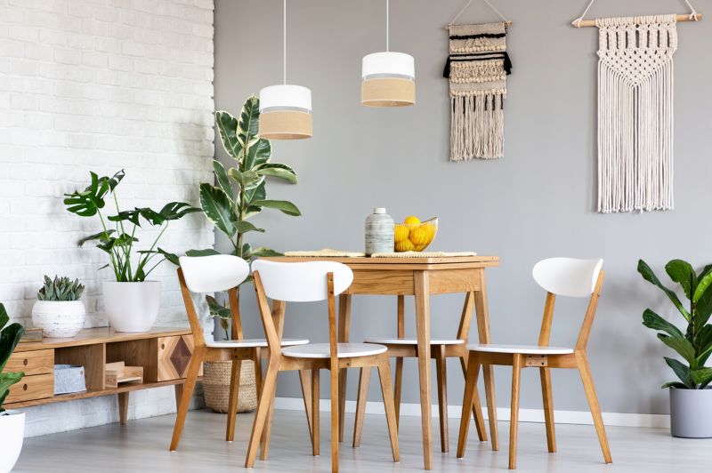 Lampa sufitowa wisząca Light Home LH Juta 2x E27 60W abażur 20cm tkanina biały 1szt.