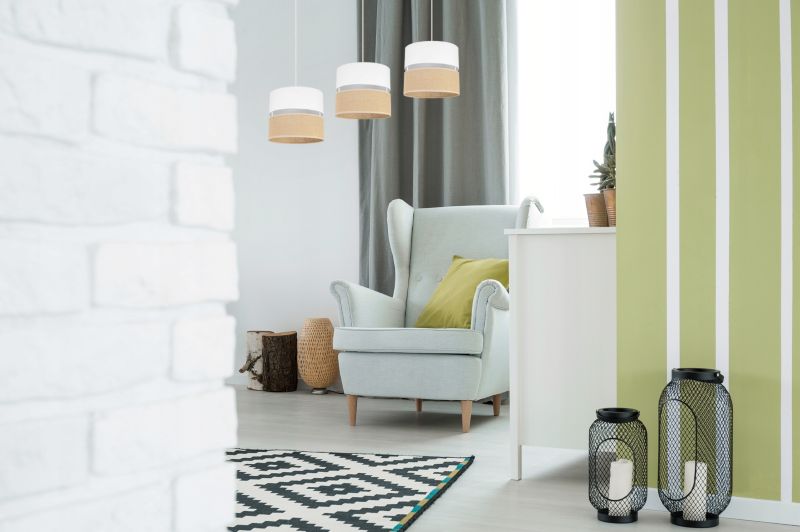 Lampa sufitowa wisząca Light Home LH Juta 3x E27 60W abażur 20cm tkanina biały 1szt.