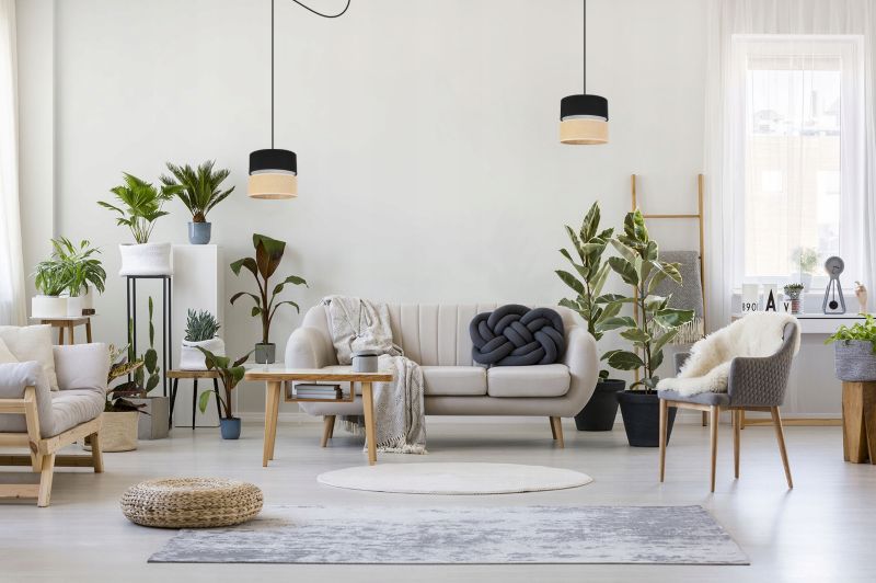 Lampa sufitowa wisząca Light Home LH Juta Pająk 1x E27 60W abażur 20cm tkanina czarny 1szt.