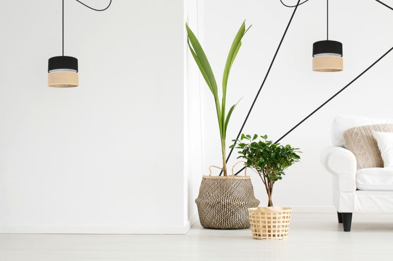Lampa sufitowa wisząca Light Home LH Juta Pająk 1x E27 60W abażur 20cm tkanina czarny 1szt.