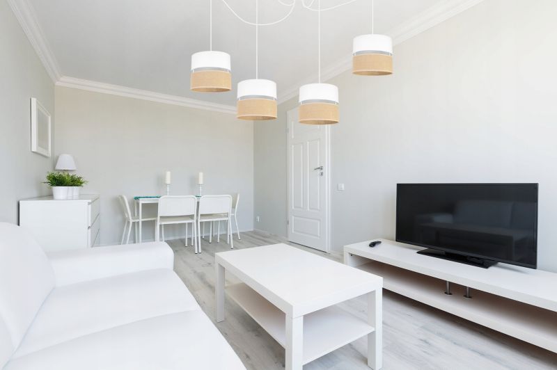 Lampa sufitowa wisząca Light Home LH Juta Pająk 4x E27 60W abażur 20cm tkanina biały 1szt.