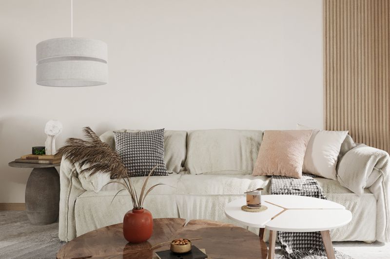 Lampa sufitowa wisząca Light Home LH Len Duo 1x E27 60W biały/beż 1szt.