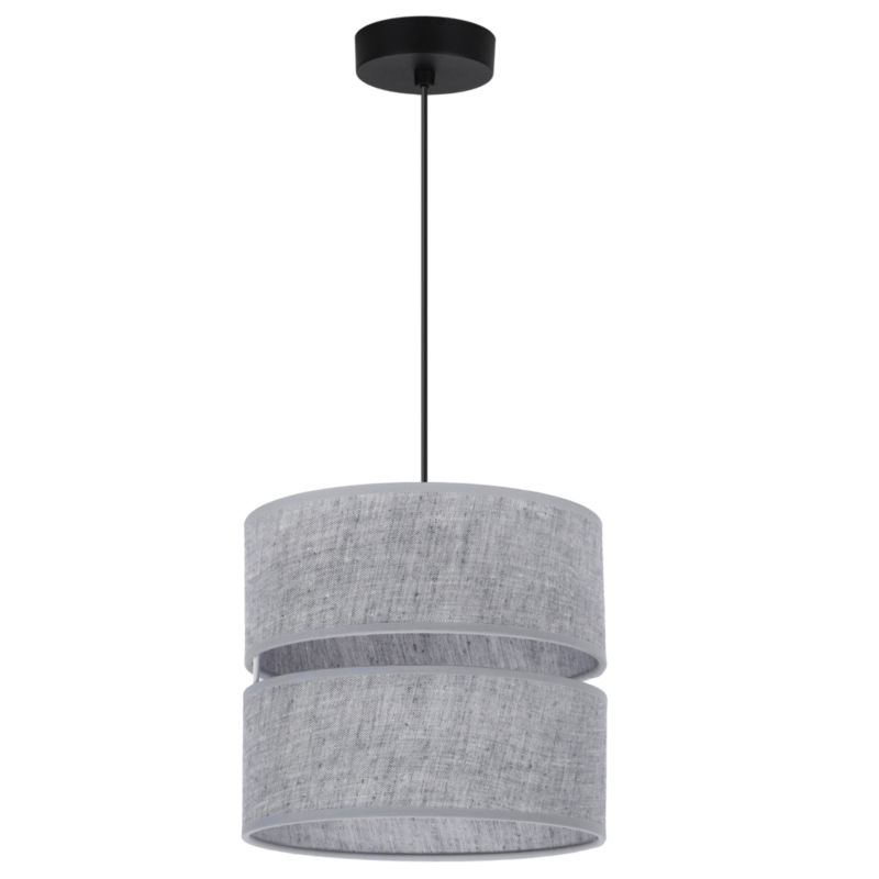 Lampa sufitowa wisząca Light Home LH Len Duo 1x E27 60W klosz 20cm czarny/szary 1szt.