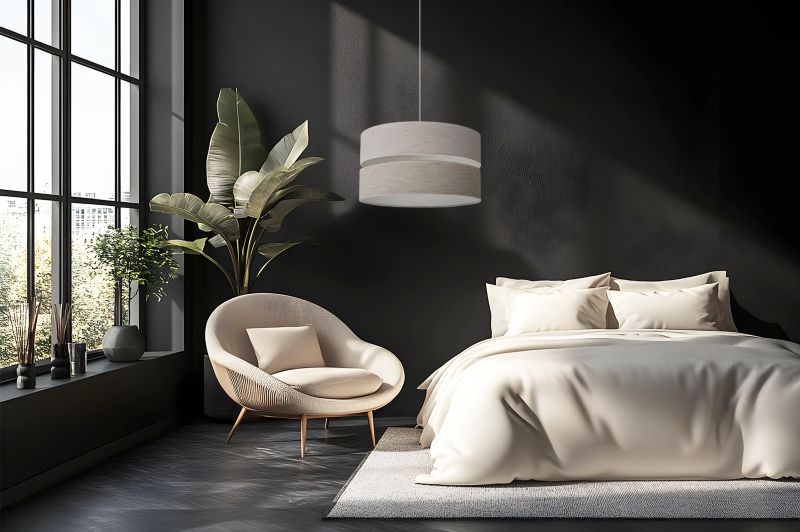 Lampa sufitowa wisząca Light Home LH Len Duo 1x E27 60W klosz 40cm biały/j.beżowy 1szt.
