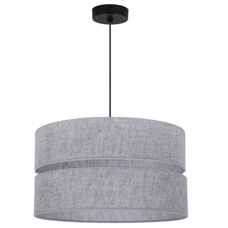 Lampa sufitowa wisząca Light Home LH Len Duo 1x E27 60W klosz 40cm czarny/szary 1szt.