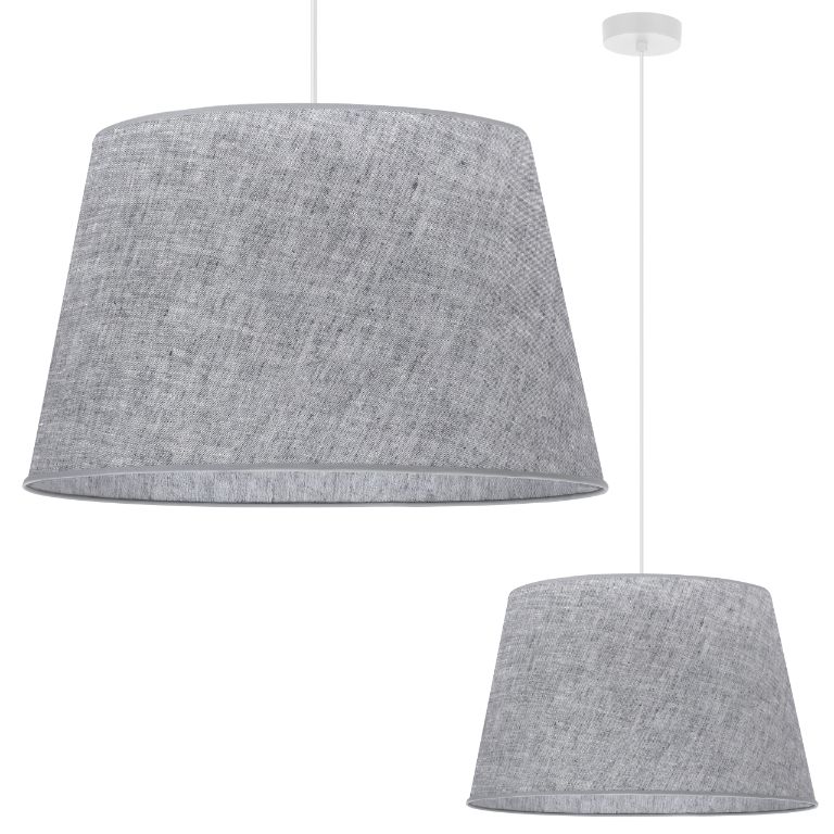 Lampa sufitowa wisząca Light Home LH Len Stożek 1x E27 60W klosz 44cm biały/szary 1szt.