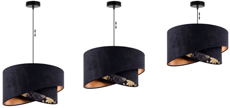 Lampa sufitowa wisząca Light Home LH Mediolan 1x E27 60W czarny 1szt.