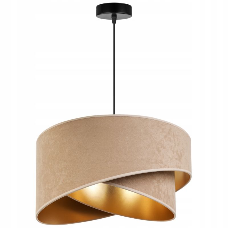 Lampa sufitowa wisząca Light Home LH Mediolan Welur 1x E27 60W beżowy/złoty 1szt.
