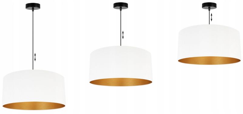 Lampa sufitowa wisząca Light Home LH Mediolan Welur 1x E27 60W biały/złoty 1szt.