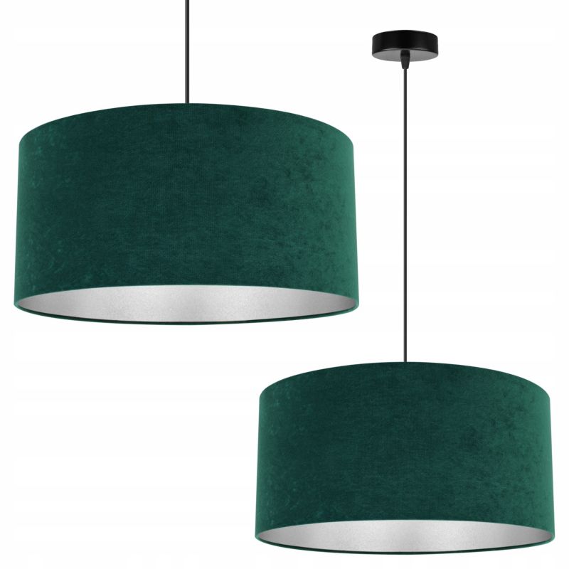 Lampa sufitowa wisząca Light Home LH Mediolan Welur 1x E27 60W butelkowy zielony/srebrny 1szt.