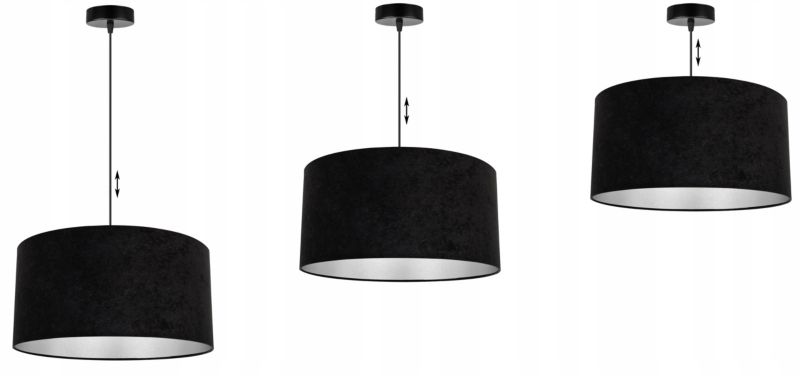 Lampa sufitowa wisząca Light Home LH Mediolan Welur 1x E27 60W czarny/srebrny 1szt.
